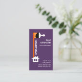 Schuif rode verfpenseel, handyman thuisreparaties visitekaartje (Staand voorkant)