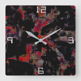 Schuif rode vlekken op donkergrijze rotsbodem, tex vierkante klok