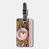 Schuif Roze Beach Photo Design met aangepaste teks Bagagelabel (Voorkant verticaal)