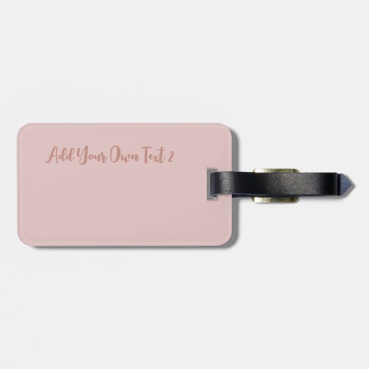 Schuif Roze Beach Photo Design met aangepaste teks Bagagelabel (Achterkant horizontaal)