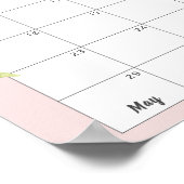 Schuif roze oerwoud baby shower poster (Hoek)