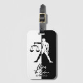 Schuif Rugje Zwart en wit Bagagelabel (Voorkant (verticaal))