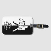 Schuif Rugje Zwart en wit Bagagelabel (Voorkant (horizontaal))