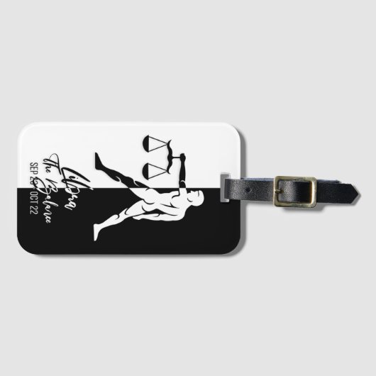 Schuif Rugje Zwart en wit Bagagelabel (Voorkant (horizontaal))