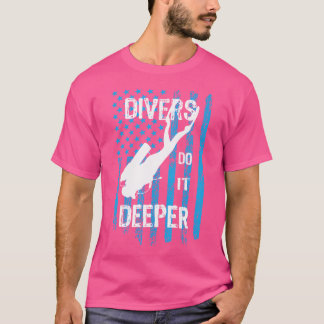 Schuif scuba duikende grafische scuba-duikers die  t-shirt