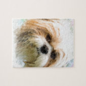 Schuif Tzu Dog Water Color Art Schilderen Legpuzzel (Horizontaal)