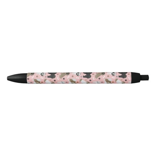 Schuif Tzu Dogs Paws and Botten Black Ink Pen (Voorkant)