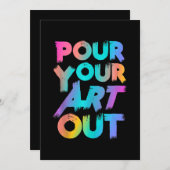 Schuif uw kunst uit met artistieke schilder, acryl feestdagenkaart (Voorkant / Achterkant)