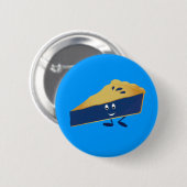 Schuif van de blauwbes glimlachen ronde button 5,7 cm (Voorkant /achterkant)