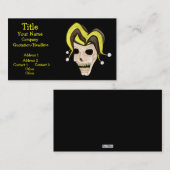 Schuif van de kwade jester (geel) visitekaartje (Voorkant / Achterkant)