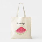 Schuif van het geschenk Watermelon Aangepaste naam Tote Bag (Achterkant)