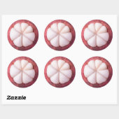 Schuif van mangosteen ronde sticker (Vel)