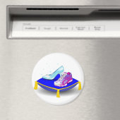 Schuif van schoeisel en van prinsesglas op kussen magneet (Insitu (Vaatwasser))