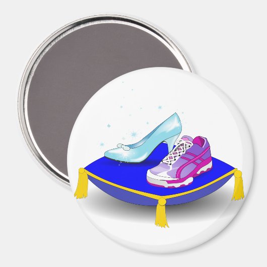 Schuif van schoeisel en van prinsesglas op kussen magneet (Voorkant / Achterkant)