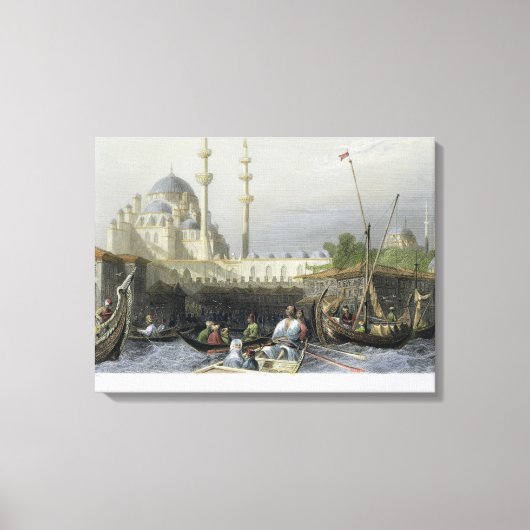 Schuif van Sultana Valide uit de haven, gegraveerd Canvas Afdruk (Voorkant)