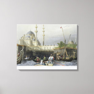 Schuif van Sultana Valide uit de haven, gegraveerd Canvas Afdruk