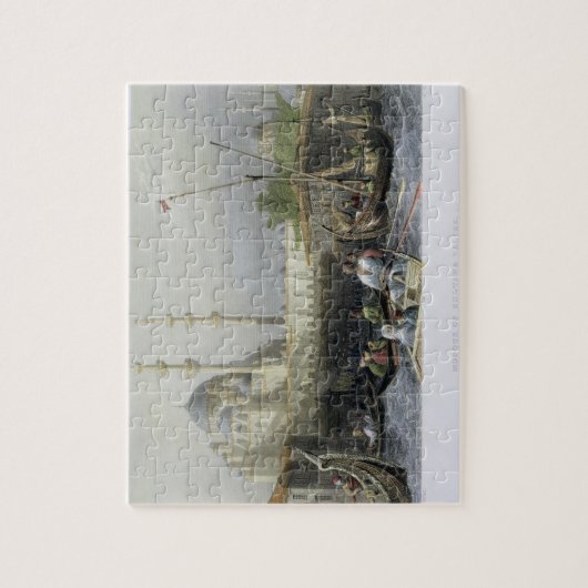 Schuif van Sultana Valide uit de haven, gegraveerd Legpuzzel (Verticaal)