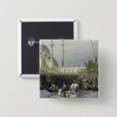 Schuif van Sultana Valide uit de haven, gegraveerd Vierkante Button 5,1 Cm (Voorkant /achterkant)