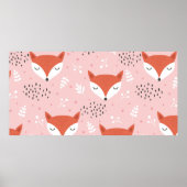 Schuif vos naadloos, met de hand getrokken bos van poster (Voorkant)