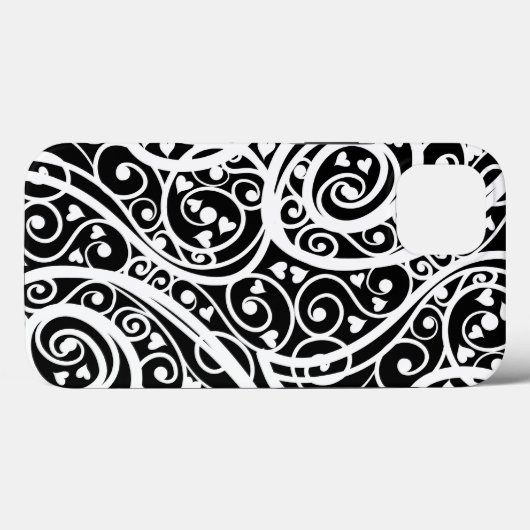Schuif zwart wit harten liefde achtergronddesign Case-Mate iPhone case (Achterkant (horizontaal))