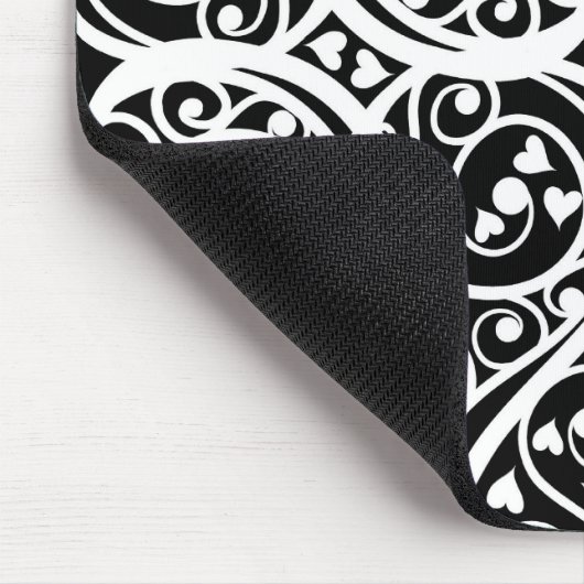 Schuif zwart wit harten liefde achtergronddesign muismat (Hoek)