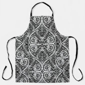 Schuif zwart wit harten liefde achtergronddesign schort (Voorkant)