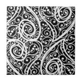 Schuif zwart wit harten liefde achtergronddesign tegeltje (Voorkant)