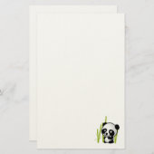 Schuif zwart-wit panda-beer in een bamboegroef. briefpapier (Voorkant / Achterkant)