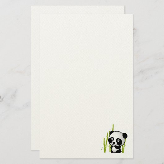 Schuif zwart-wit panda-beer in een bamboegroef. briefpapier (Voorkant / Achterkant)