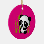 Schuif zwart-wit panda-beer in een bamboegroef. keramisch ornament (Rechts)