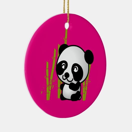 Schuif zwart-wit panda-beer in een bamboegroef. keramisch ornament (Rechts)
