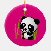 Schuif zwart-wit panda-beer in een bamboegroef. keramisch ornament (Achterkant)