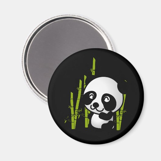 Schuif zwart-wit panda-beer in een bamboegroef. magneet (Voorkant / Achterkant)