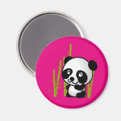 Schuif zwart-wit panda-beer in een bamboegroef. magneet (Voorkant / Achterkant)
