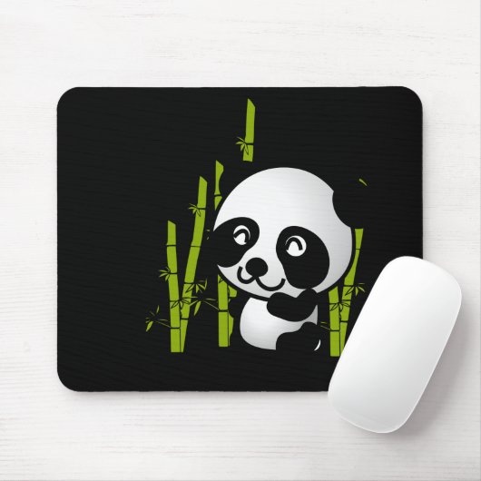 Schuif zwart-wit panda-beer in een bamboegroef. muismat (Met muis)