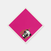 Schuif zwart-wit panda-beer in een bamboegroef. servet (Hoek)