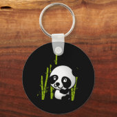 Schuif zwart-wit panda-beer in een bamboegroef. sleutelhanger (Voorkant)