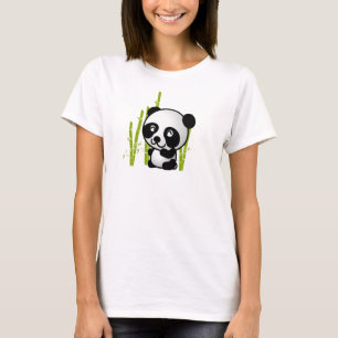 Schuif zwart-wit panda-beer in een bamboegroef. t-shirt