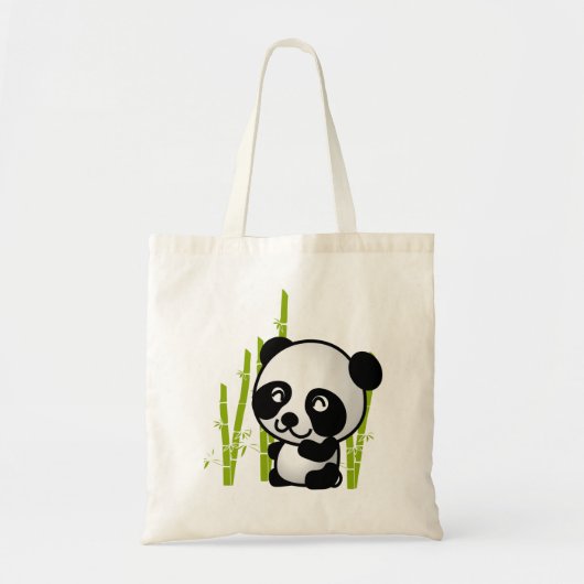 Schuif zwart-wit panda-beer in een bamboegroef. tote bag (Voorkant)