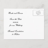 Schuifblad zwart, gele bruiloft Opslaan Datum Aankondigingskaart (Achterkant)