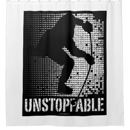 Schuifgordijn, niet stopbaar (Hockey) Douchegordijn (Voorkant)