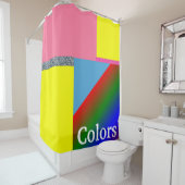 Schuifgordijnplaat kleurige heldere kleuren douchegordijn (In situ)