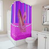 Schuifgordijnroze hoeken douchegordijn (In situ)