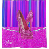 Schuifgordijnroze hoeken douchegordijn (Voorkant)