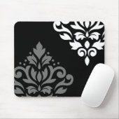 Schuifje Damask Art I Black Grey White Muismat (Met muis)