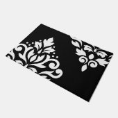 Schuifje Damask Art I White op Black Deurmat (Schuin)