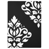 Schuifje Damask Art I White op Black Klembord (Achterkant)