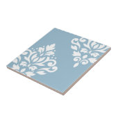 Schuifje Damask Art I White op Light Blue Tegeltje (Zijkant)