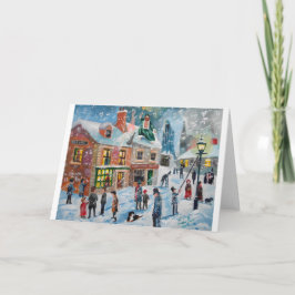 Schuifje met een kerst-carol wintersneeuwscans feestdagen kaart