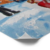 Schuifje met een kerst-carol wintersneeuwscans poster (Hoek)